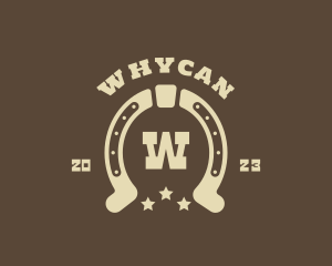 Badge - Western Cowboy Horseshoe logo design