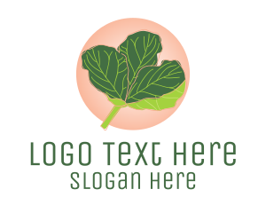 Green Living - Fiddle Leaf Fig Plant logo design