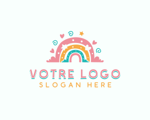 Daycare Boho Rainbow Logo