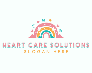 Daycare Boho Rainbow logo design