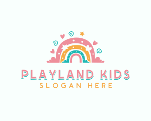 Daycare Boho Rainbow logo design