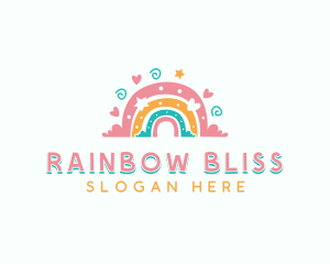 Daycare Boho Rainbow logo design