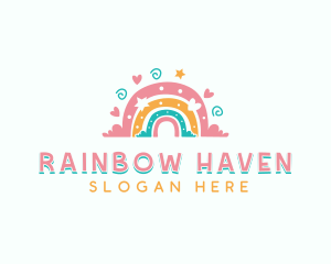 Daycare Boho Rainbow logo design