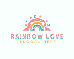 Daycare Boho Rainbow logo design