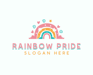 Daycare Boho Rainbow logo design