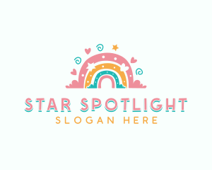 Daycare Boho Rainbow logo design