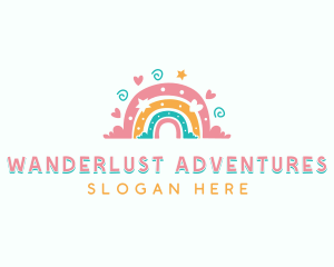 Kindergarden - Daycare Boho Rainbow logo design