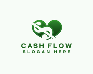 Dollar Heart Money logo design