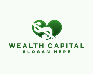 Dollar Heart Money logo design