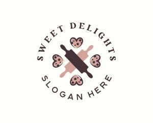 Desserts - Heart Cookie Roller Bakeshop logo design