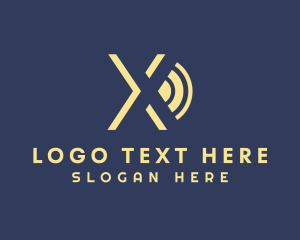 Negative Space - Yellow Shadow Letter X logo design