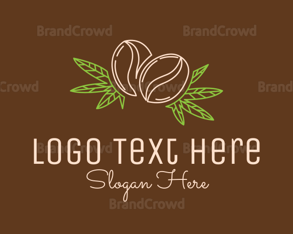 Coffee Bean Weed Leaf Logo