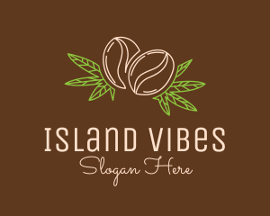 Reggae - Coffee Bean Weed Leaf logo design