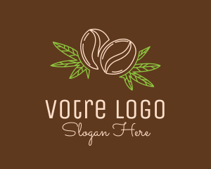 Espresso - Coffee Bean Weed Leaf logo design