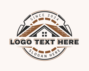 Repair - Trowel Roofing Brick logo design