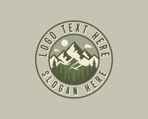 Forest - Mountain Hiking Summit logo design