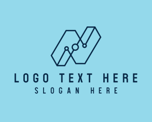 Network - Technology Letter N logo design