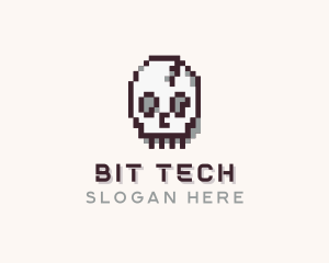 Skull Pixel logo design