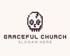 Arcade - Skull Pixel logo design