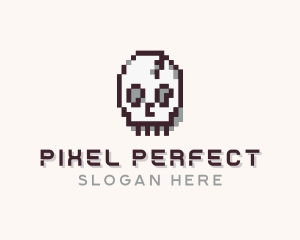 Skull Pixel logo design