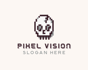 Skull Pixel logo design