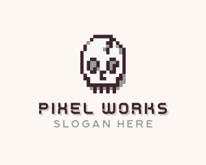 Pixel - Skull Pixel logo design