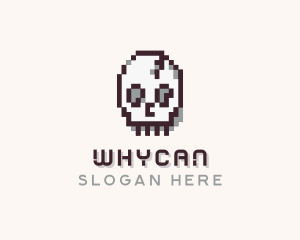 Streamer - Skull Pixel logo design