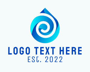 Cleanliness - Swirl Drinking Water Droplet logo design