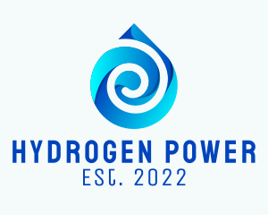 Hydrogen - Swirl Drinking Water Droplet logo design