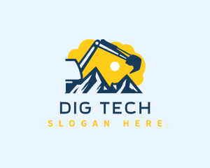 Excavator Demolition Digging logo design