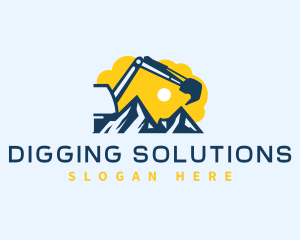 Excavator Demolition Digging logo design