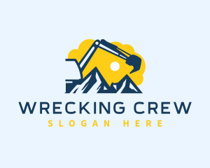 Demolition - Excavator Demolition Digging logo design