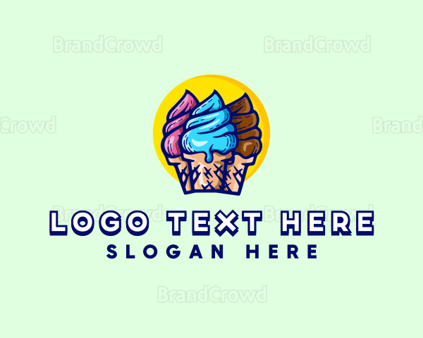 Ice Cream Dessert Sundae Logo