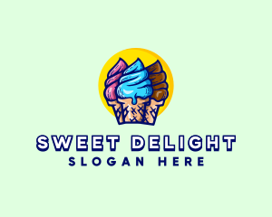 Ice Cream Dessert Sundae logo design