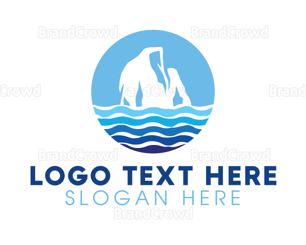 Antarctica Sea Iceberg Logo