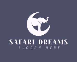 Wild Elephant Moon logo design