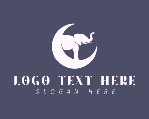 Indian - Wild Elephant Moon logo design