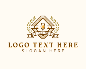 Tulip Glass - Wine Liquor Bar logo design