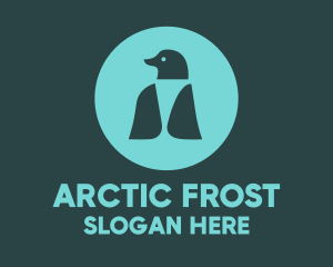 Tundra - Blue Penguin Silhouette logo design