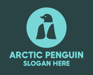 Blue Penguin Silhouette logo design