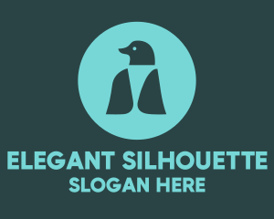 Blue Penguin Silhouette logo design