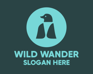 Blue Penguin Silhouette logo design