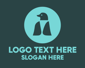 Blue Penguin Silhouette Logo