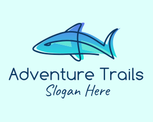 Blue Line Shark logo design