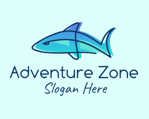 Blue Line Shark logo design