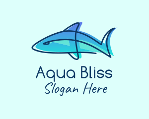 Blue Line Shark logo design