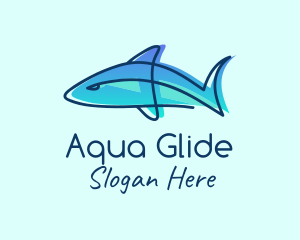 Blue Line Shark logo design