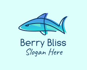 Blue Line Shark logo design