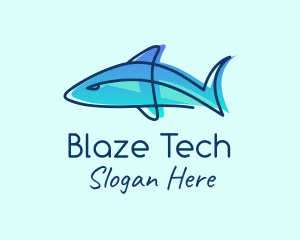 Blue Line Shark logo design