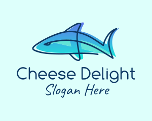 Blue Line Shark logo design